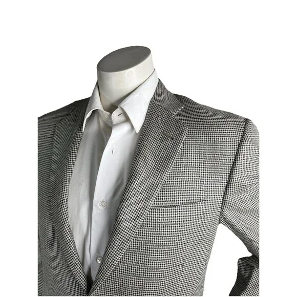Burberry London ‘Bond Street‘ Blazer Men 38R Houndstooth Silk Wool Recent Jacket